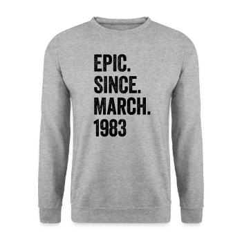 40 Years Epic Since March 1983 40th Birthday - Unisex Sweatshirt - salt & pepper - Front - Alina (178cm) & Michal (187cm)