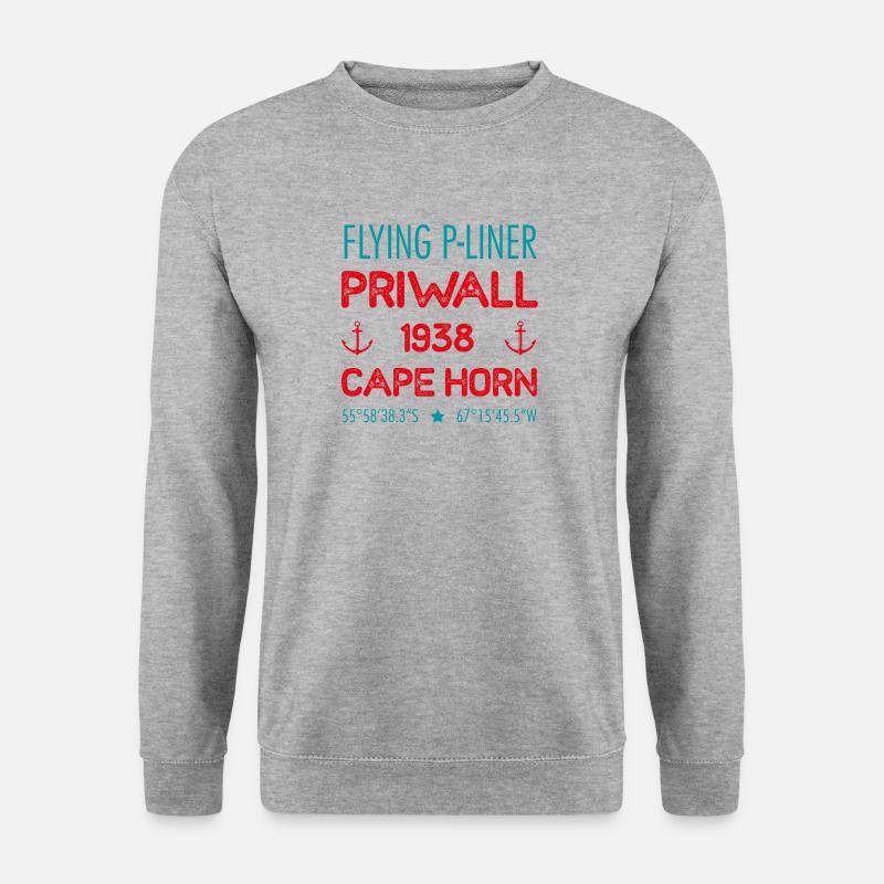 PRIWALL - Unisex Pullover - Weißgrau meliert