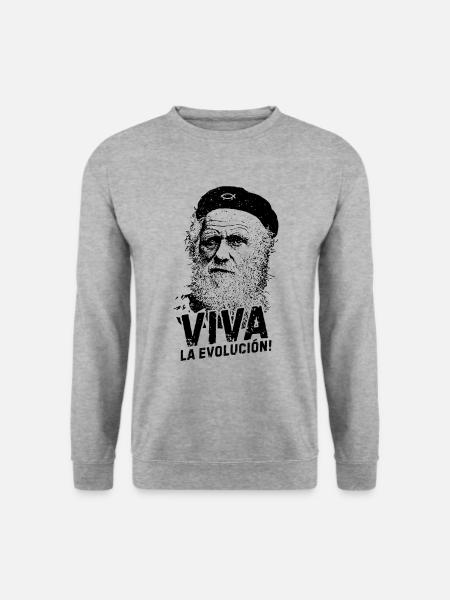 VIVA la evolucion Darwin Biologie - Sweat-shirt Unisexe - gris chiné