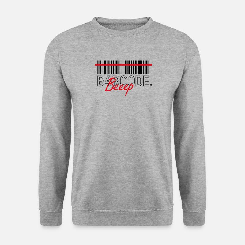 B4RCODE. Beep black - Unisex Pullover - Weißgrau meliert