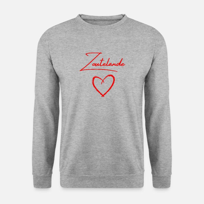 Zoutelande Love Design - Unisex Pullover - Weißgrau meliert