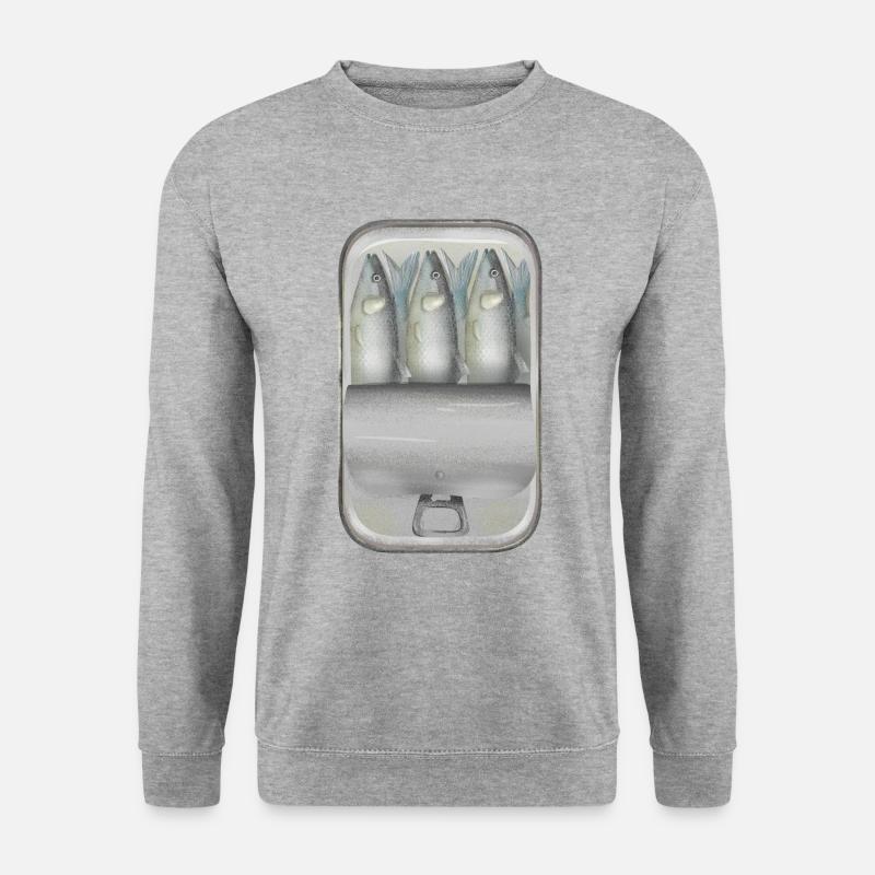 Sardinenkonserven Malerei - Unisex Pullover - Weißgrau meliert