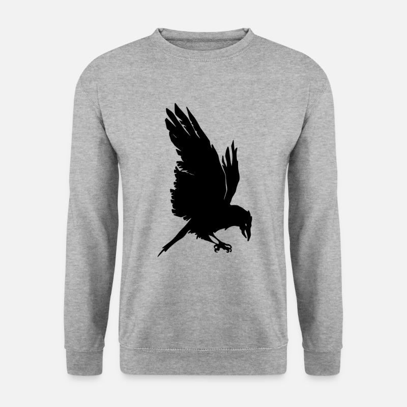 Krähe - Unisex Pullover - Weißgrau meliert