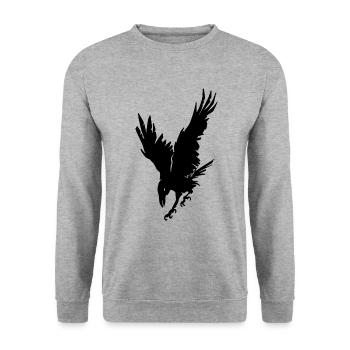 Crow - Sweat-shirt Unisexe - gris chiné - Devant - Alina (178cm) & Michal (187cm)