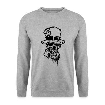 Creepy skull Happy St. Patrick's day - Sweat-shirt Unisexe - gris chiné - Devant - Alina (178cm) & Michal (187cm)