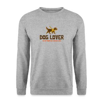 Dog Lover i love dogs - Unisex Pullover - Weißgrau meliert - Vorne - Alina (178cm) & Michal (187cm)