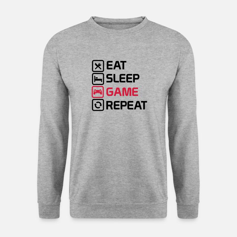 eat sleep game repeat - Unisex Sweatshirt - salt & pepper