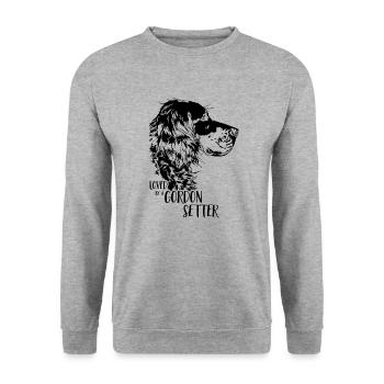Loved by a Gordon Setter Dog Saying Hunting Dogs - Unisex Sweatshirt - salt & pepper - Front - Alina (178cm) & Michal (187cm)