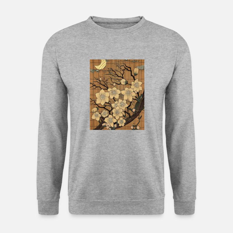 Japanische Kunst - Unisex Pullover - Weißgrau meliert