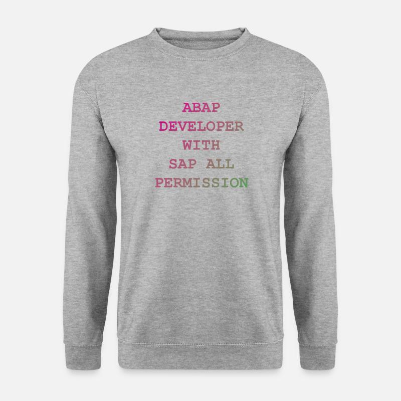 ABAP SAP Developer! Geschenkidee - Unisex Pullover - Weißgrau meliert