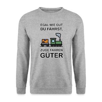 Egal wie gut du fährst... - Unisex Pullover - Weißgrau meliert - Vorne - Alina (178cm) & Michal (187cm)