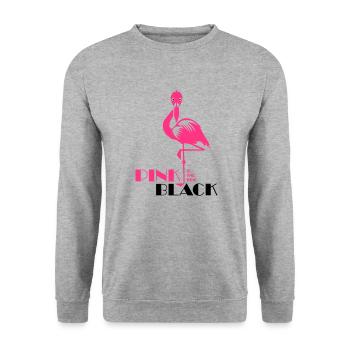 pink is the new black Flamingo rosa Vogel tropisch - Sweat-shirt Unisexe - gris chiné - Devant - Alina (178cm) & Michal (187cm)