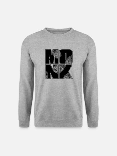 Farbe änderbar | Monk - Unisex Pullover - Weißgrau meliert