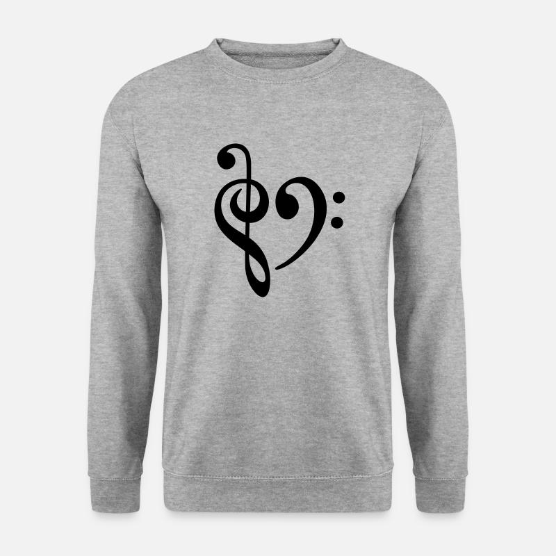 Musik - Unisex Pullover - Weißgrau meliert