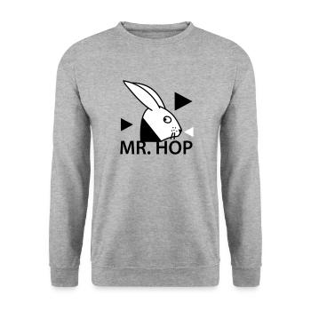 Mister Hop - Unisex Pullover - Weißgrau meliert - Vorne - Alina (178cm) & Michal (187cm)