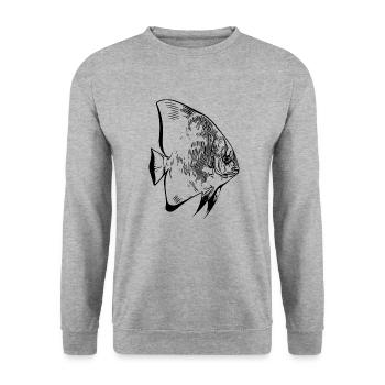 Elegant vintage batfish - Unisex Sweatshirt - salt & pepper - Front - Alina (178cm) & Michal (187cm)