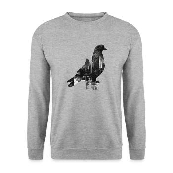 pigeon pigeon bird pigeon fancier flying - Unisex Sweatshirt - salt & pepper - Front - Alina (178cm) & Michal (187cm)