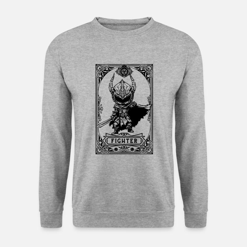Fighter RPG Tarot Card chibi - Unisex Sweatshirt - salt & pepper