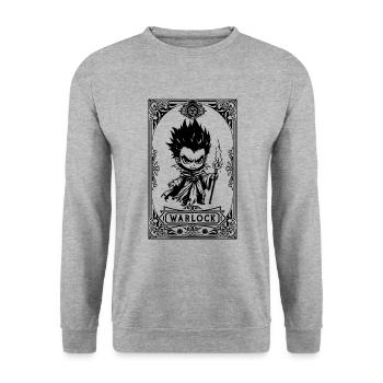 Warlock RPG Tarot Card chibi - Sweat-shirt Unisexe - gris chiné - Devant - Alina (178cm) & Michal (187cm)