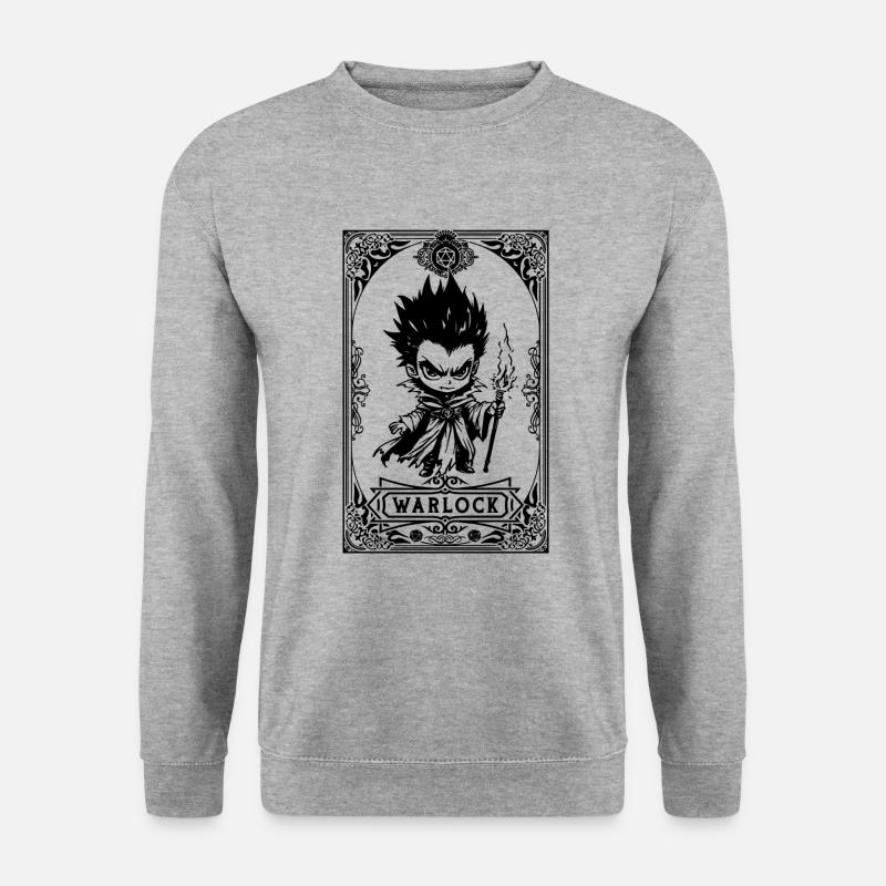 Warlock RPG Tarot Card chibi - Unisex Sweatshirt - salt & pepper