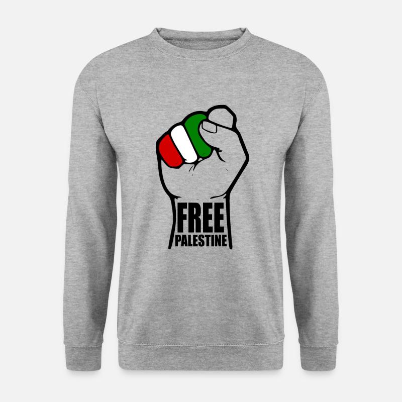 Free palestine - Unisex Pullover - Weißgrau meliert
