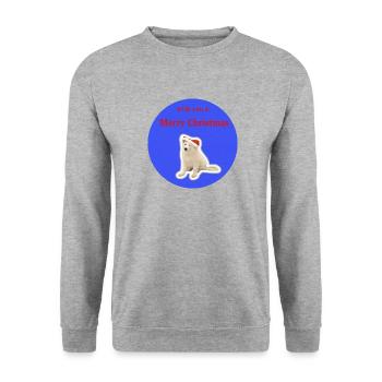 Merry Christmas blue - Unisex Pullover - Weißgrau meliert - Vorne - Alina (178cm) & Michal (187cm)