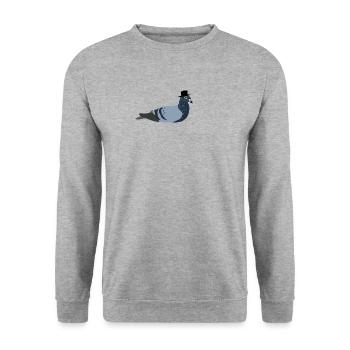 Dove with hat - Unisex Sweatshirt - salt & pepper - Front - Alina (178cm) & Michal (187cm)