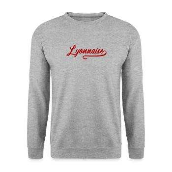 Lyonnaise - Sweat-shirt Unisexe - gris chiné - Devant - Alina (178cm) & Michal (187cm)