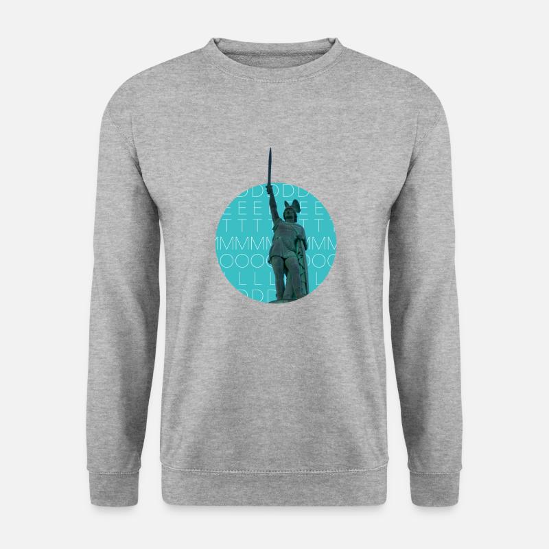 Hermannsdenkmal in Detmold - Unisex Pullover - Weißgrau meliert