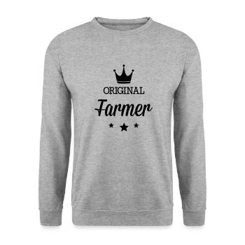 Original three star deluxe farmer - Unisex Sweatshirt - salt & pepper - Front - Alina (178cm) & Michal (187cm)