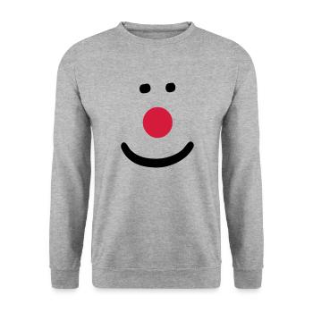 Clown Nase - Unisex Pullover - Weißgrau meliert - Vorne - Alina (178cm) & Michal (187cm)