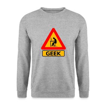 Geek - Sweat-shirt Unisexe - gris chiné - Devant - Alina (178cm) & Michal (187cm)