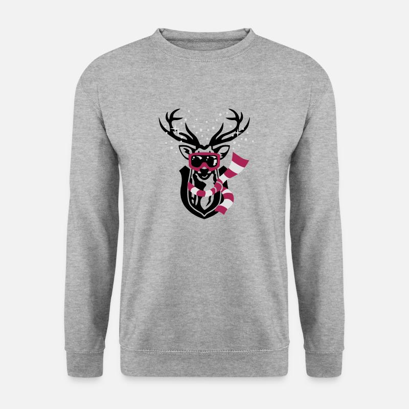 Skihirsch - Unisex Pullover - Weißgrau meliert
