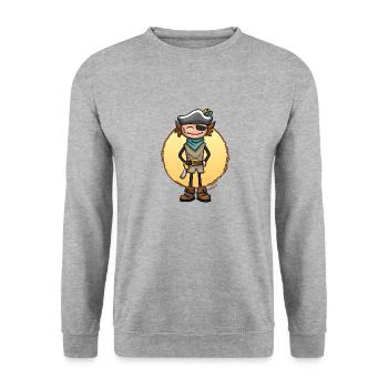 Tim le pirate - Sweat-shirt Unisexe - gris chiné - Devant - Alina (178cm) & Michal (187cm)