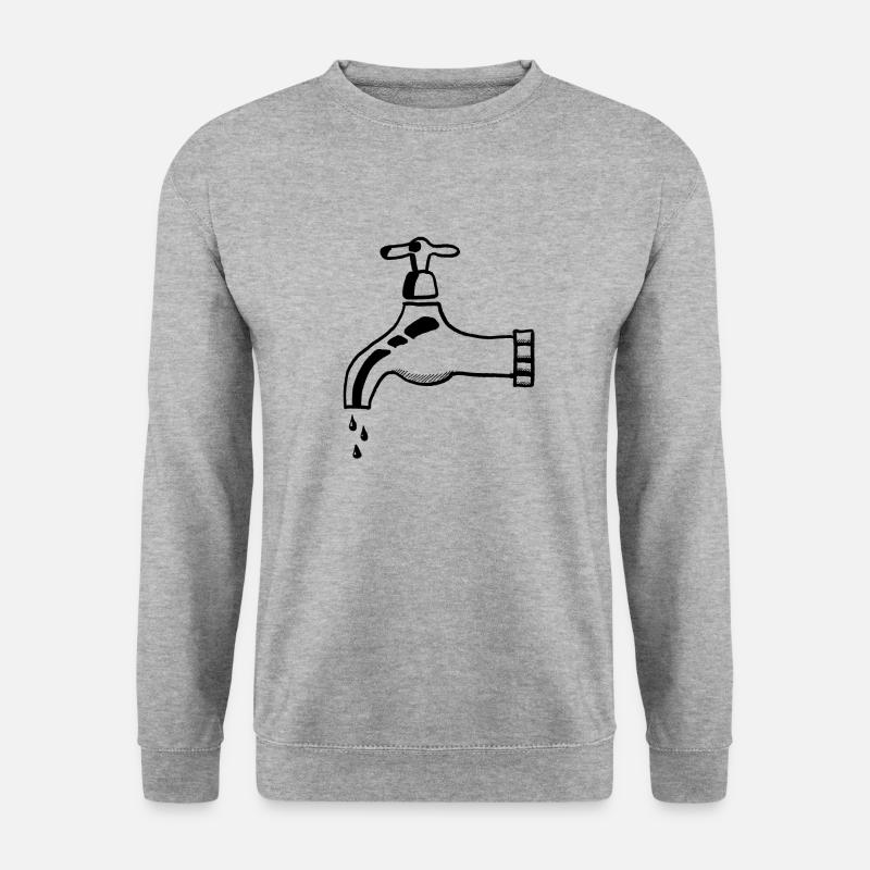 Klempner Wasserhahn - Unisex Pullover - Weißgrau meliert