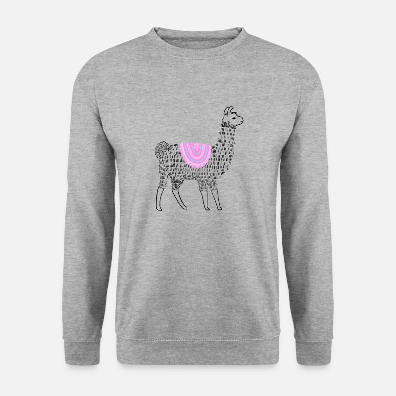 Boho Lama - Unisex Pullover - Weißgrau meliert