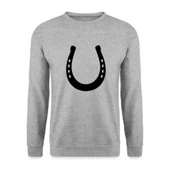 Horseshoe - Unisex Sweatshirt - salt & pepper - Front - Alina (178cm) & Michal (187cm)