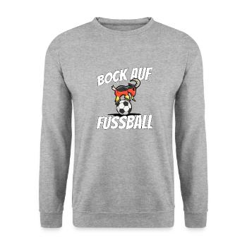 Total Bock auf Deutschen Fußball lustiges Geschenk - Unisex Pullover - Weißgrau meliert - Vorne - Alina (178cm) & Michal (187cm)