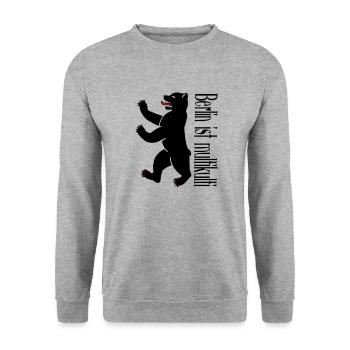 Berlin is multicultural, gift idea - Unisex Sweatshirt - salt & pepper - Front - Alina (178cm) & Michal (187cm)