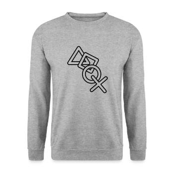 frame silhouette cool X square triangle icons contr - Unisex Sweatshirt - salt & pepper - Front - Alina (178cm) & Michal (187cm)