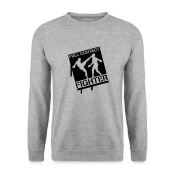 full_contact_fighter__f1 - Unisex Sweatshirt - salt & pepper - Front - Alina (178cm) & Michal (187cm)