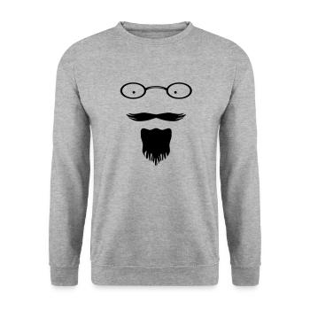 The Mad professor moustache and beard combo - Unisex Sweatshirt - salt & pepper - Front - Alina (178cm) & Michal (187cm)