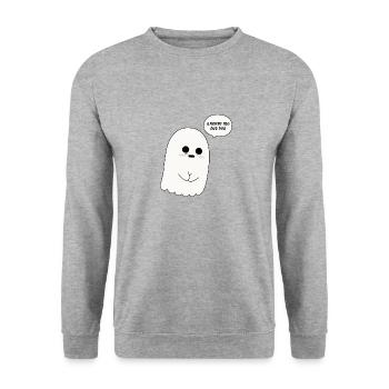 excuse me but boo a37baf30 d6ef 11e8 a8ef 53465bc4 - Unisex Sweatshirt - salt & pepper - Front - Alina (178cm) & Michal (187cm)