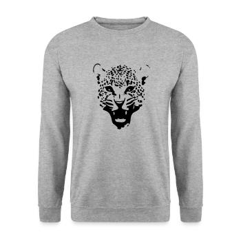 Léopard - Sweat-shirt Unisexe - gris chiné - Devant - Alina (178cm) & Michal (187cm)