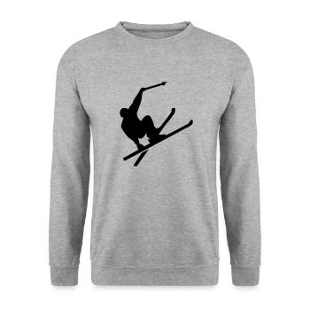 Ski - Unisex Pullover - Weißgrau meliert - Vorne - Alina (178cm) & Michal (187cm)