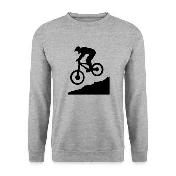 downhill biking - cycling - Sweat-shirt Unisexe - gris chiné - Devant - Alina (178cm) & Michal (187cm)