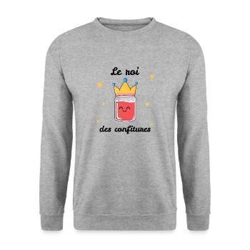 Le roi des confitures - Sweat-shirt Unisexe - gris chiné - Devant - Alina (178cm) & Michal (187cm)