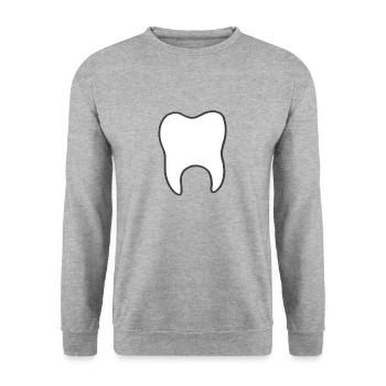 tooth - Unisex Sweatshirt - salt & pepper - Front - Alina (178cm) & Michal (187cm)