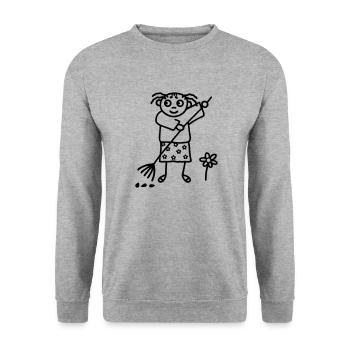 Gartenarbeit Gärtnerin - Unisex Pullover - Weißgrau meliert - Vorne - Alina (178cm) & Michal (187cm)