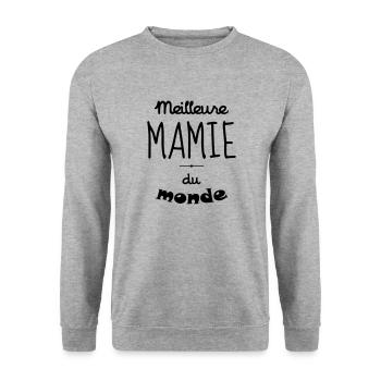 Grandma Oma Großmütter Mamy Mamie Grand-Mère - Unisex Sweatshirt - salt & pepper - Front - Alina (178cm) & Michal (187cm)